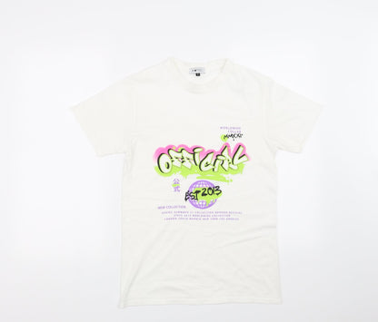 Spotted Girls White   Basic T-Shirt Size S