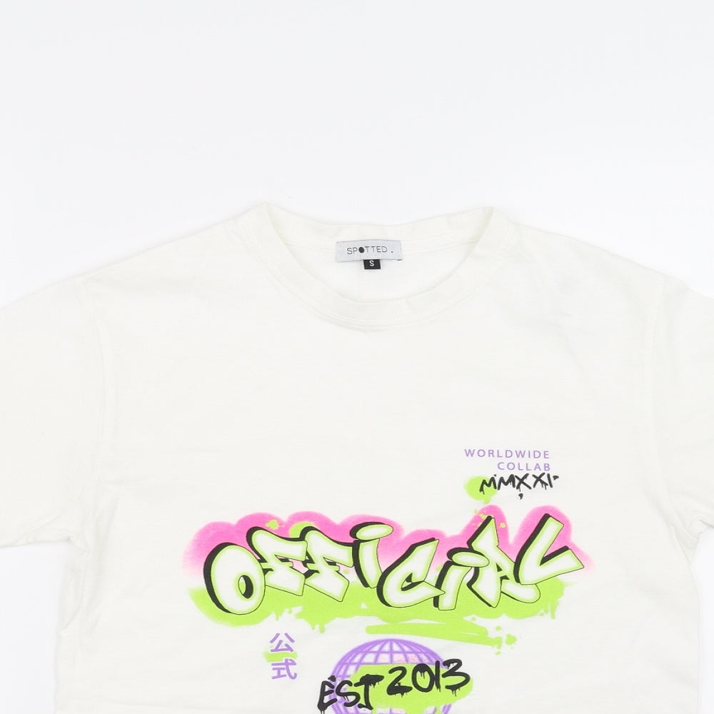 Spotted Girls White   Basic T-Shirt Size S