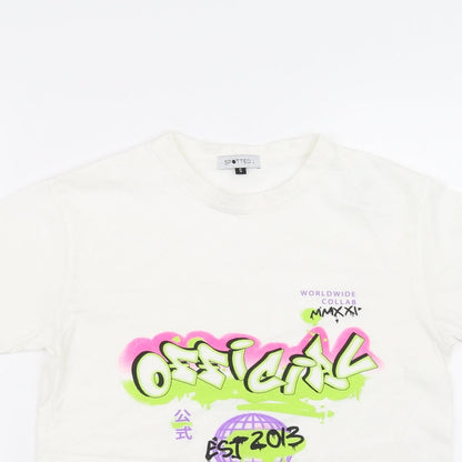 Spotted Girls White   Basic T-Shirt Size S