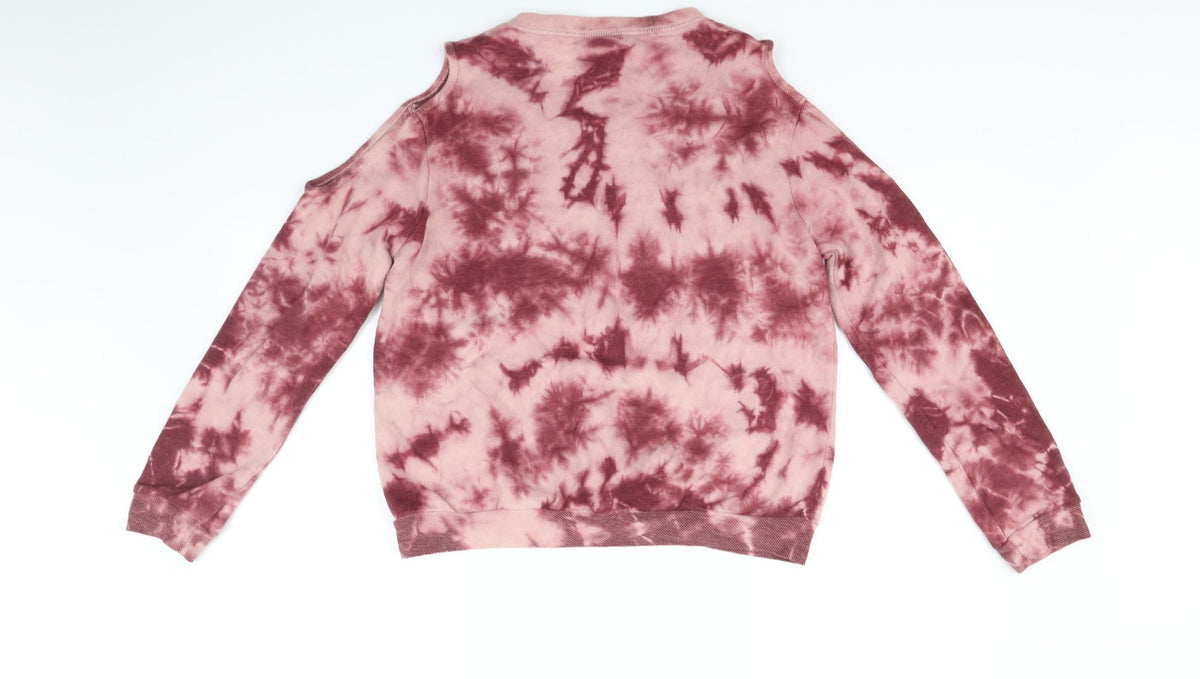 sky & sparrow Womens Pink Houndstooth  Pullover Jumper Size L