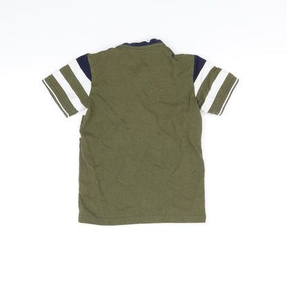 George Boys Blue Striped  Basic Polo Size 6-7 Years