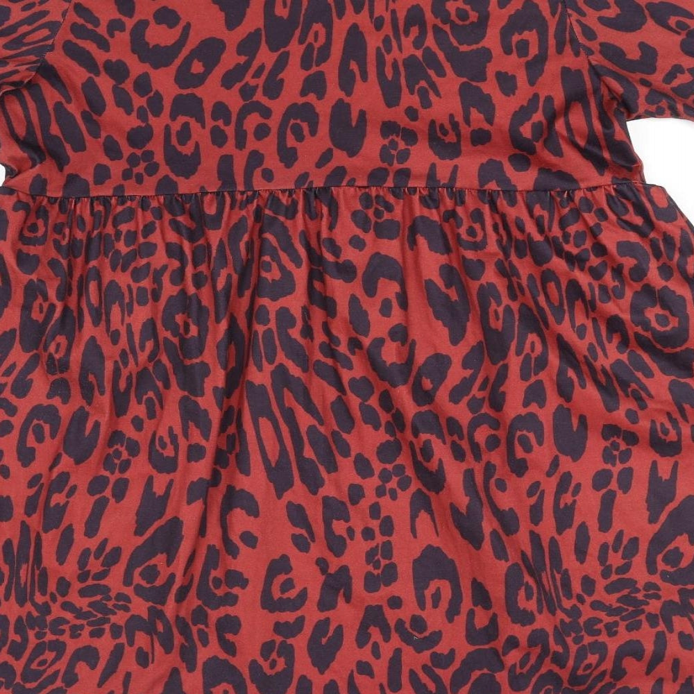 ASOS Womens Red Geometric  A-Line  Size 10