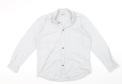 Mens UK Size L cedarwood state Grey  Button-Up Long Sleeve Casual Shirt