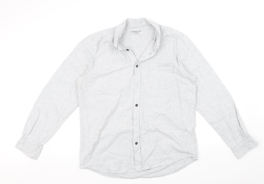 Mens UK Size L cedarwood state Grey  Button-Up Long Sleeve Casual Shirt