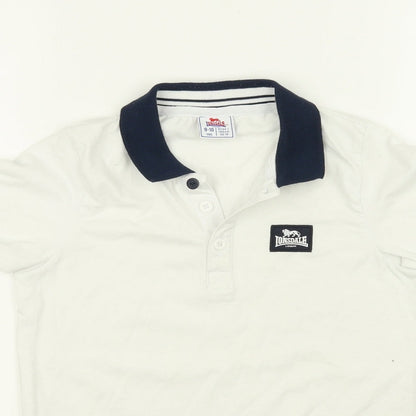 Lonsdale Boys White   Basic Polo Size 9-10 Years