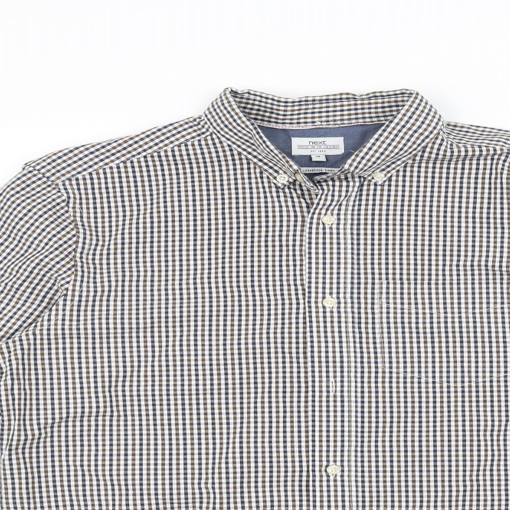 Mens UK Size M NEXT White  Button-Up Long Sleeve Casual Shirt