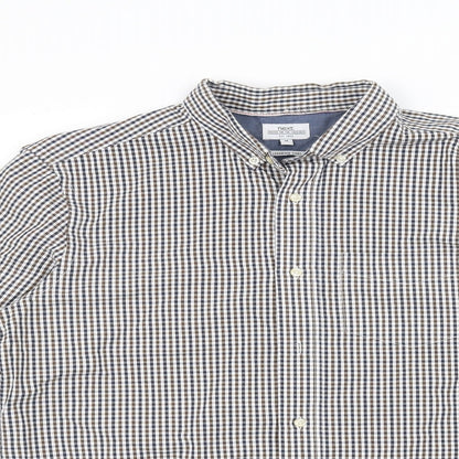 Mens UK Size M NEXT White  Button-Up Long Sleeve Casual Shirt