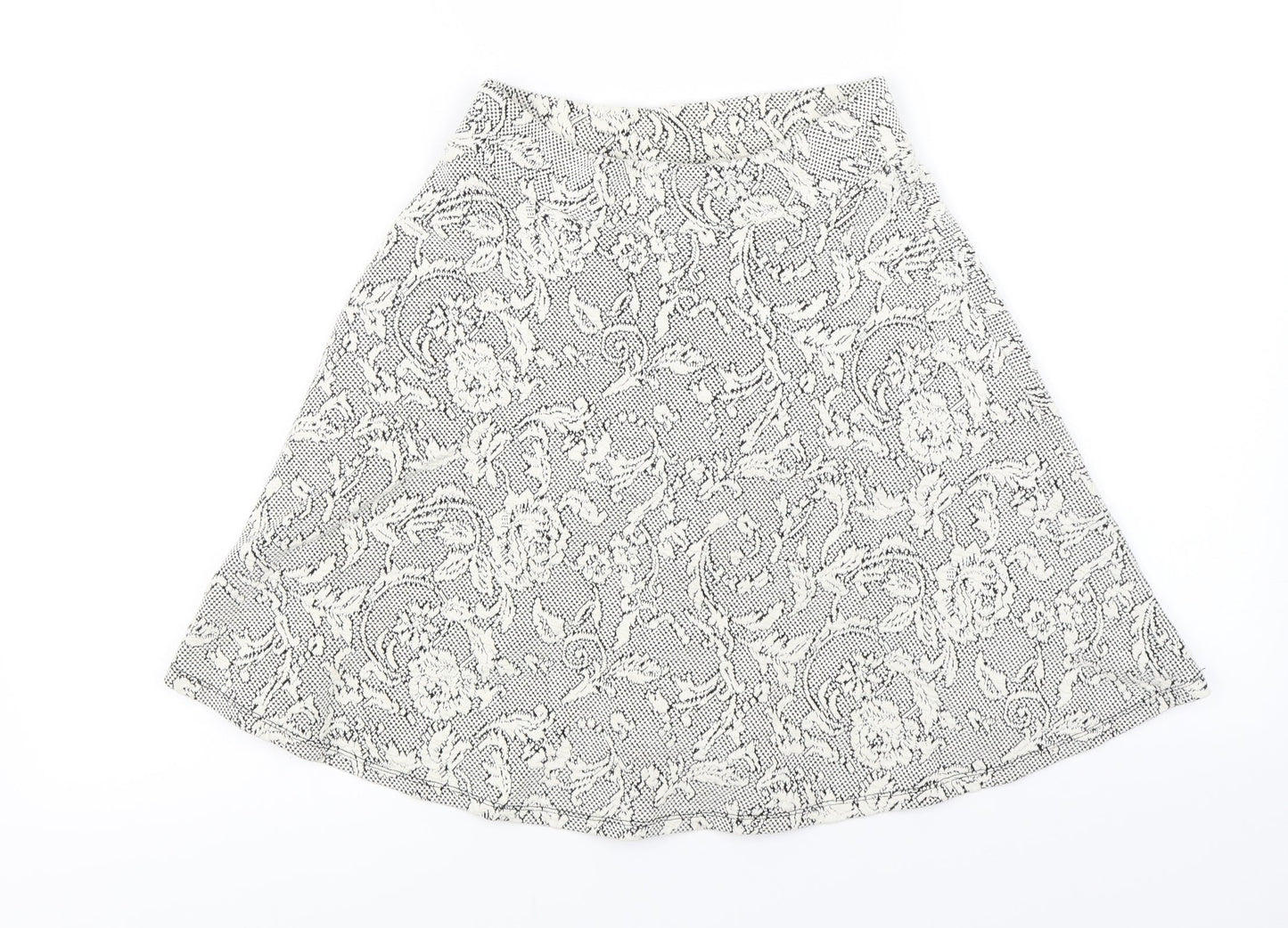 Miss Selfridge  Womens Ivory Floral  A-Line Skirt Size 8