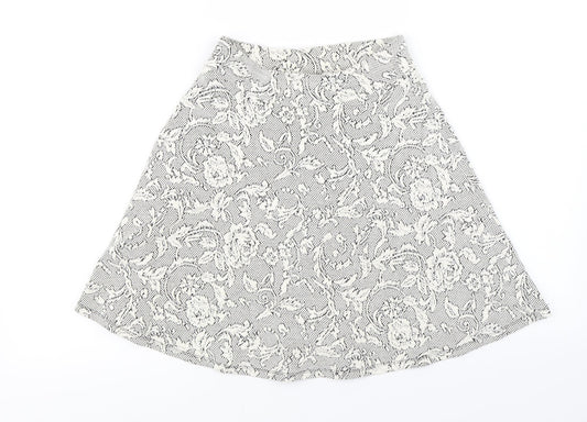 Miss Selfridge  Womens Ivory Floral  A-Line Skirt Size 8
