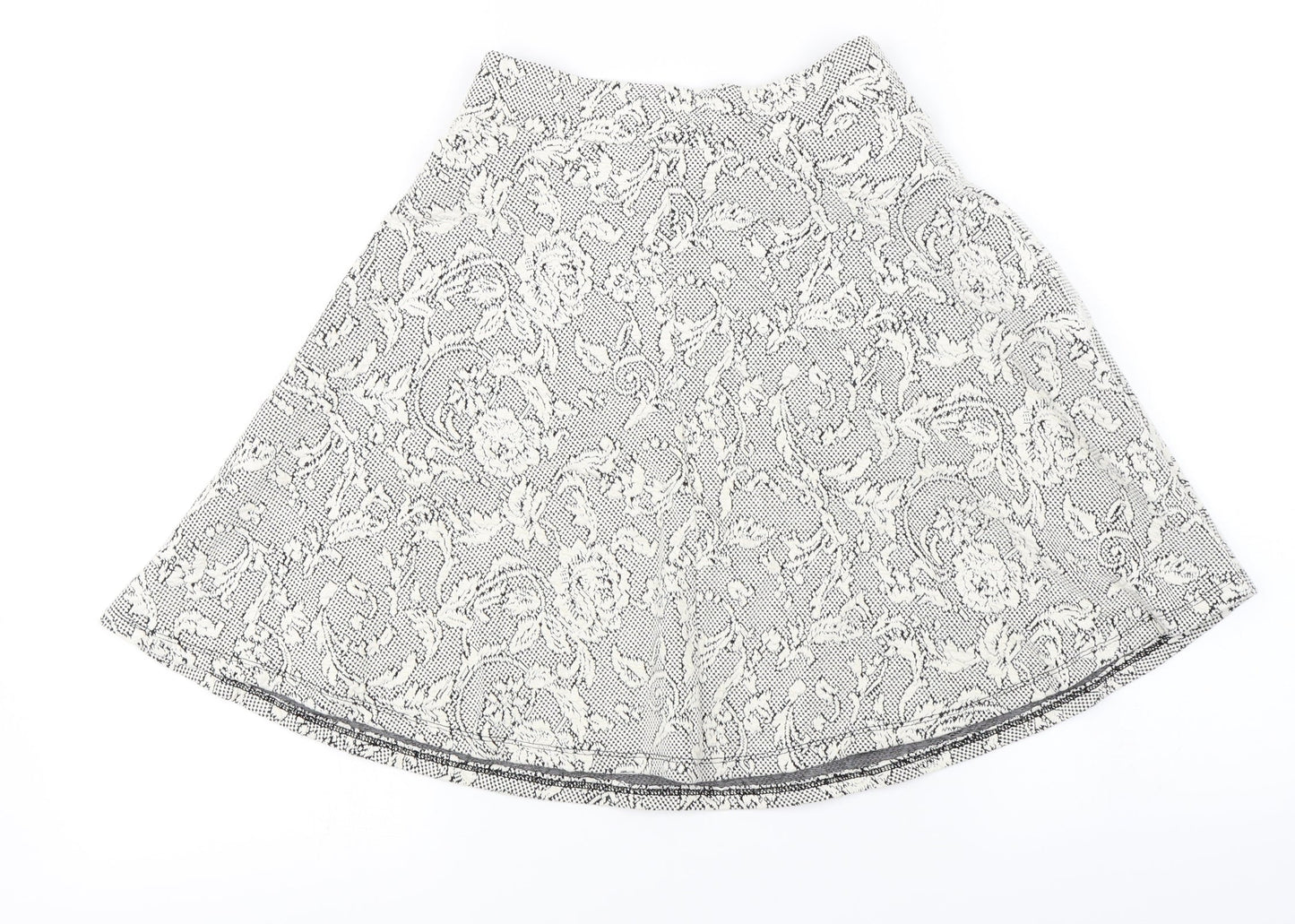 Miss Selfridge  Womens Ivory Floral  A-Line Skirt Size 8