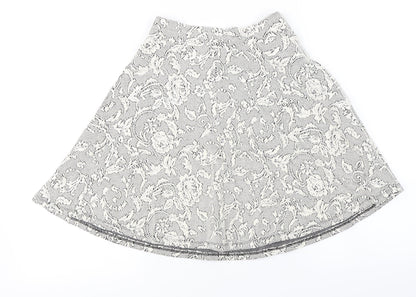 Miss Selfridge  Womens Ivory Floral  A-Line Skirt Size 8