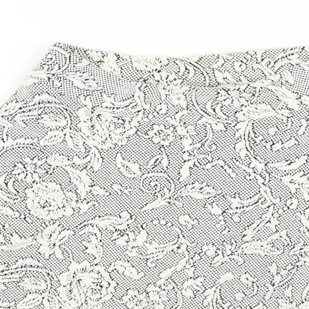 Miss Selfridge  Womens Ivory Floral  A-Line Skirt Size 8