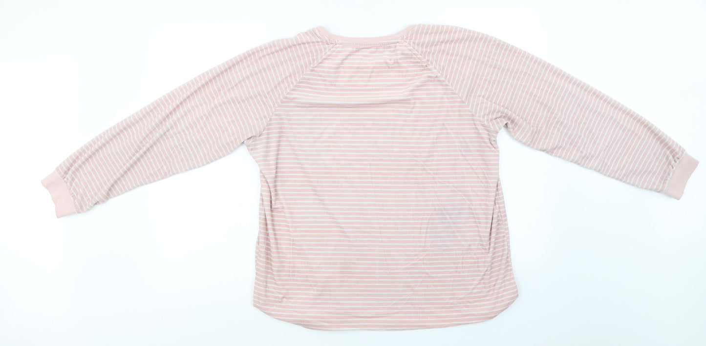 Love to lounge   Womens Pink Striped  Pullover Jumper Size 14