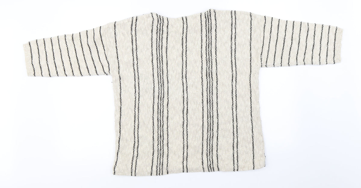 Papaya Womens Beige Striped  Pullover Jumper Size M