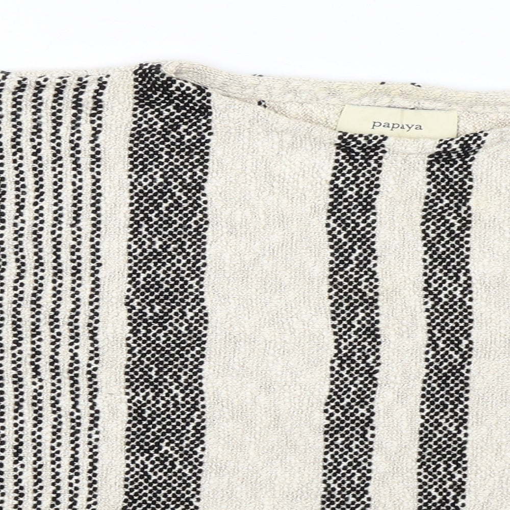 Papaya Womens Beige Striped  Pullover Jumper Size M
