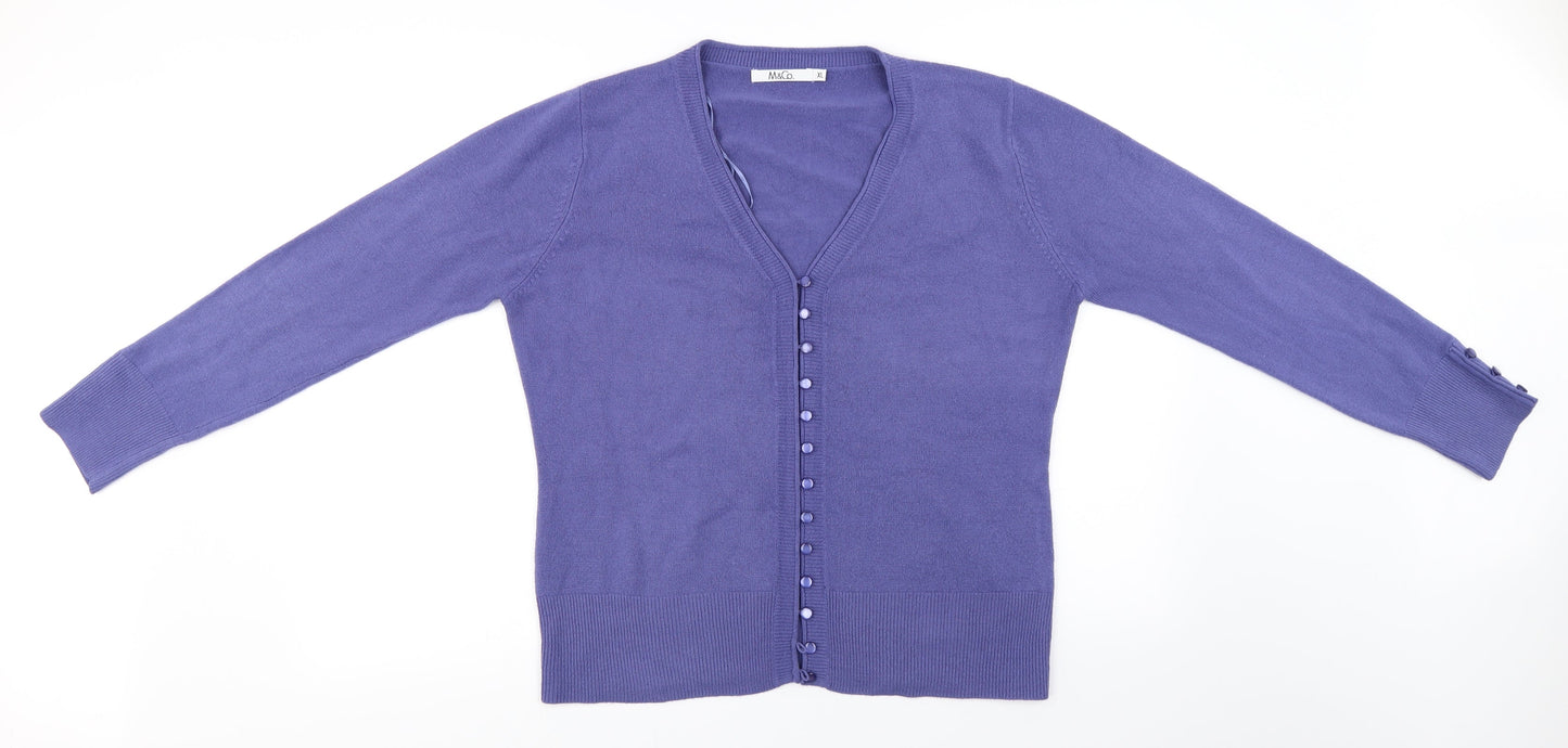 M&Co Womens Purple   Cardigan Jumper Size XL