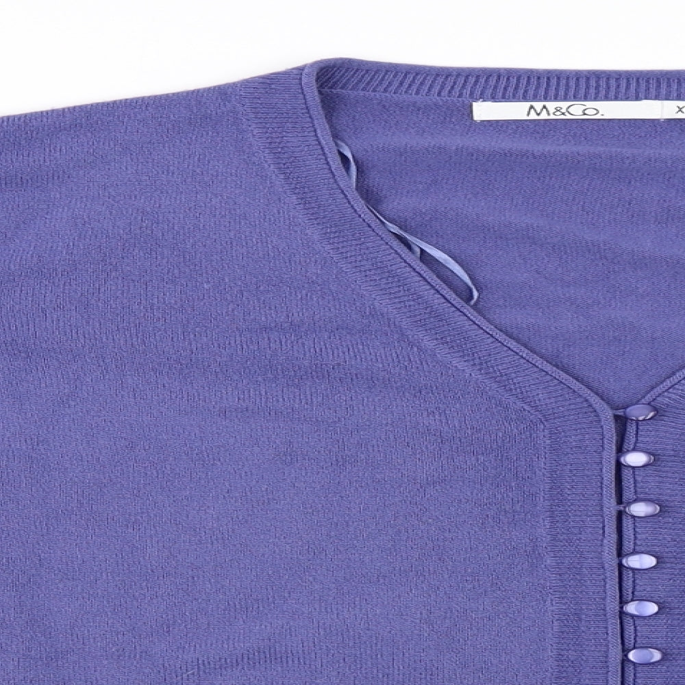 M&Co Womens Purple   Cardigan Jumper Size XL