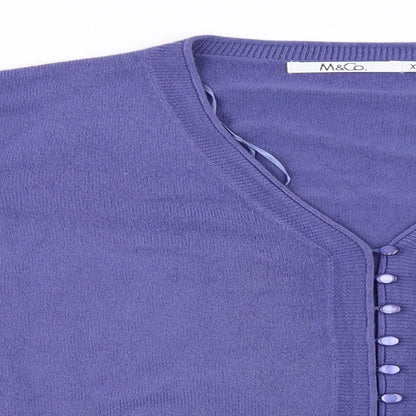 M&Co Womens Purple   Cardigan Jumper Size XL