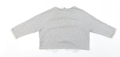 H&M Womens Grey Floral  Pullover Jumper Size L