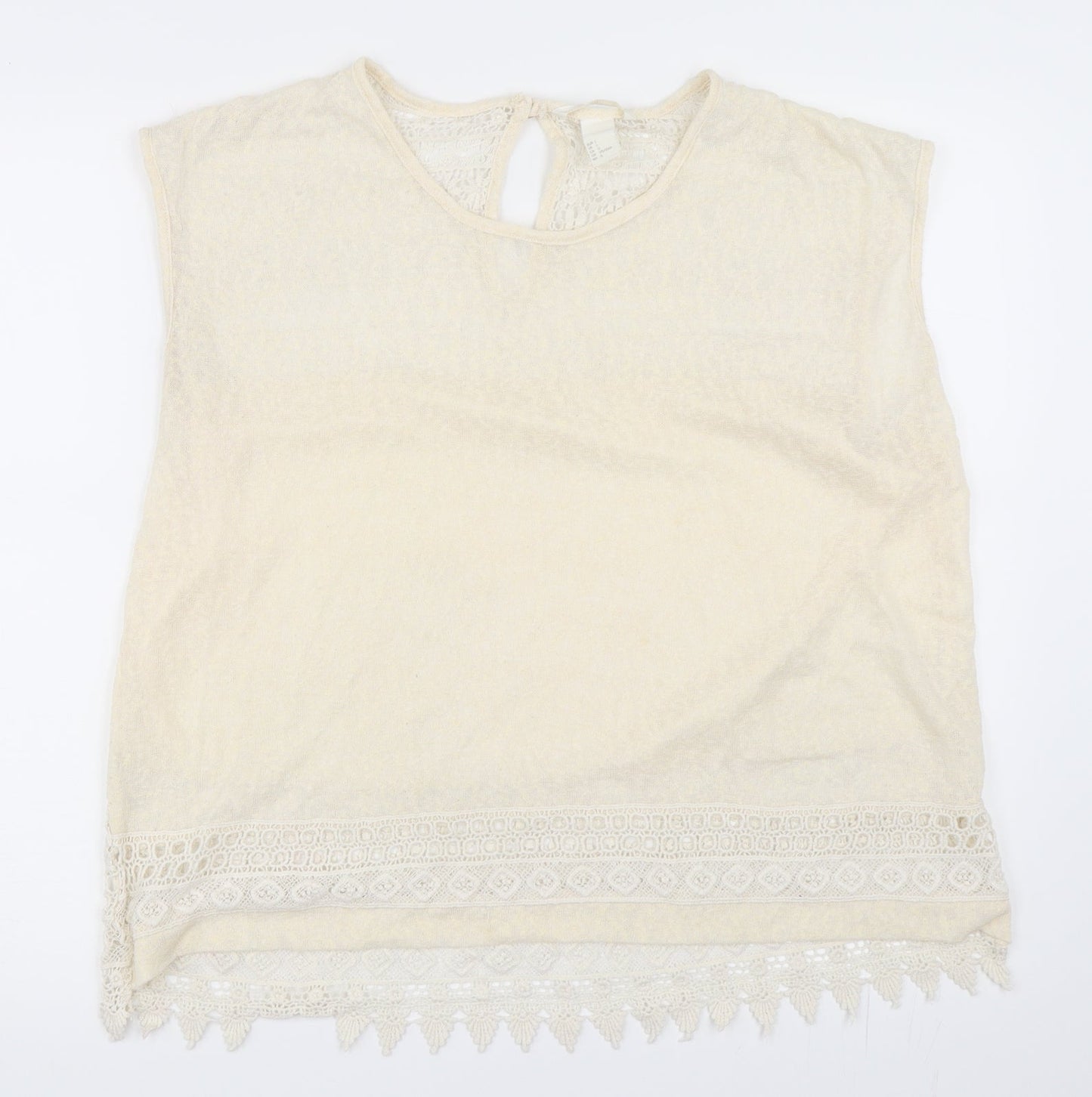 Womens UK Size L H&M Ivory Basic T-Shirt