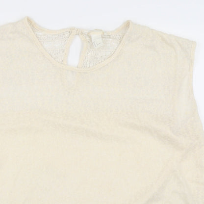 Womens UK Size L H&M Ivory Basic T-Shirt
