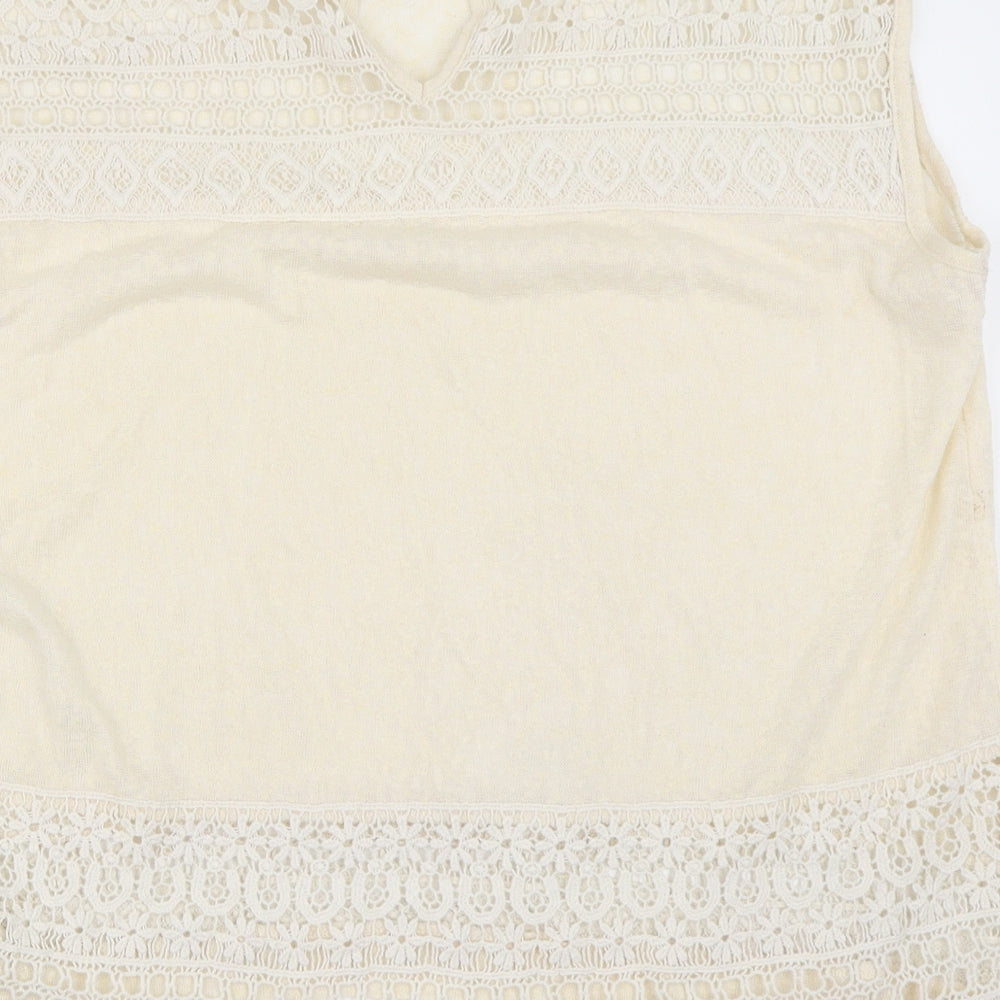 Womens UK Size L H&M Ivory Basic T-Shirt