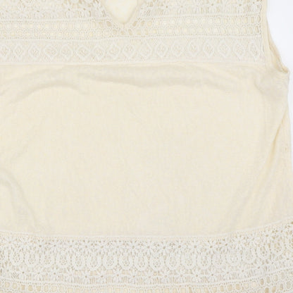 Womens UK Size L H&M Ivory Basic T-Shirt