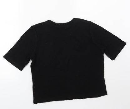 Girls On Film Womens Black  Knit Pullover Jumper Size 10