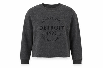 Topshop Womens Grey  Fleece Pullover Sweatshirt Size 8