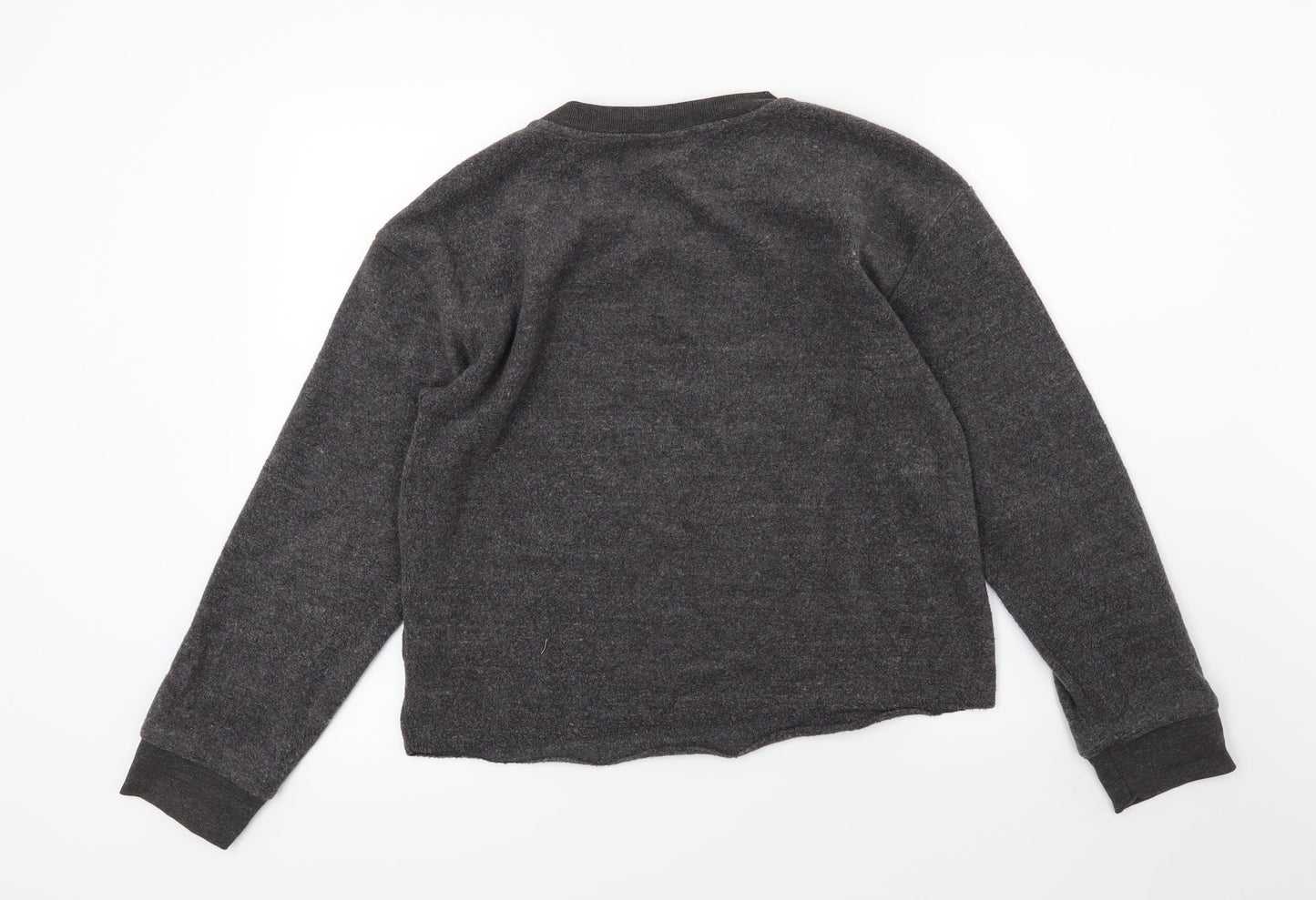 Topshop Womens Grey  Fleece Pullover Sweatshirt Size 8