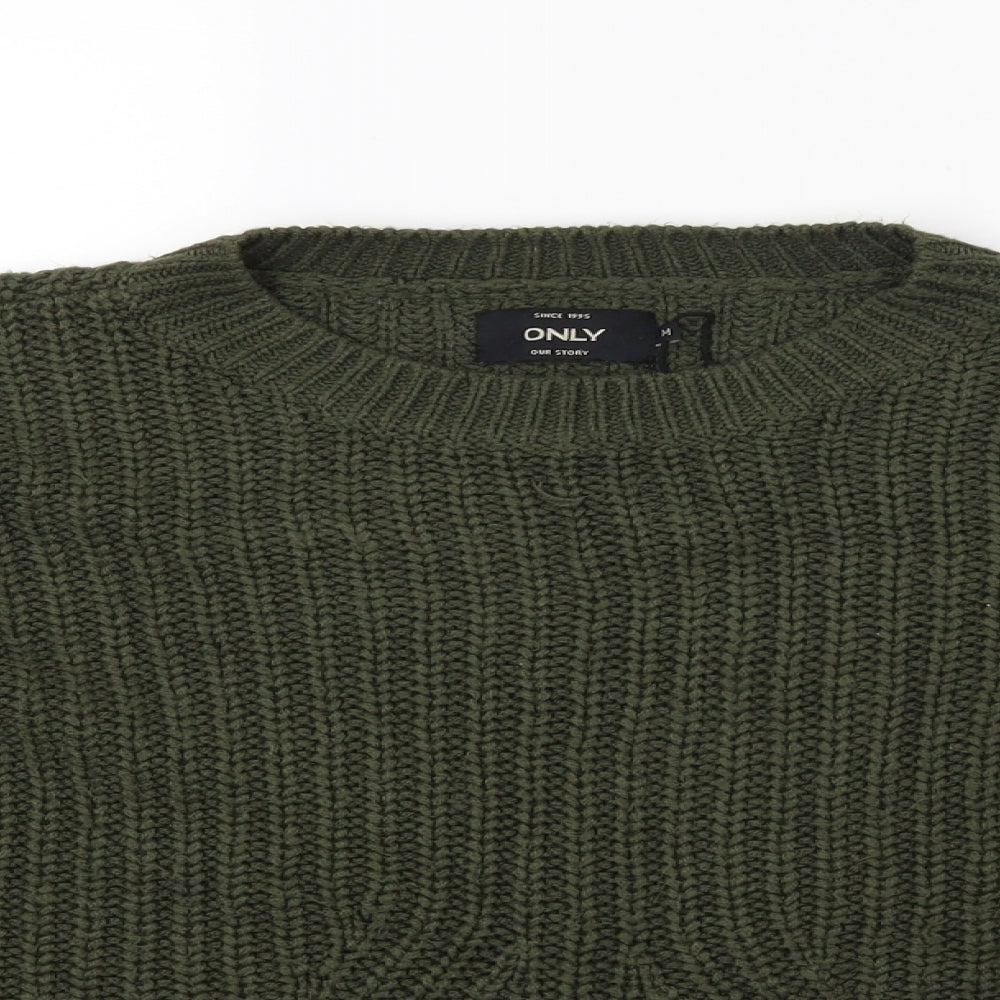 Only Womens Green  Knit Pullover Jumper Size M