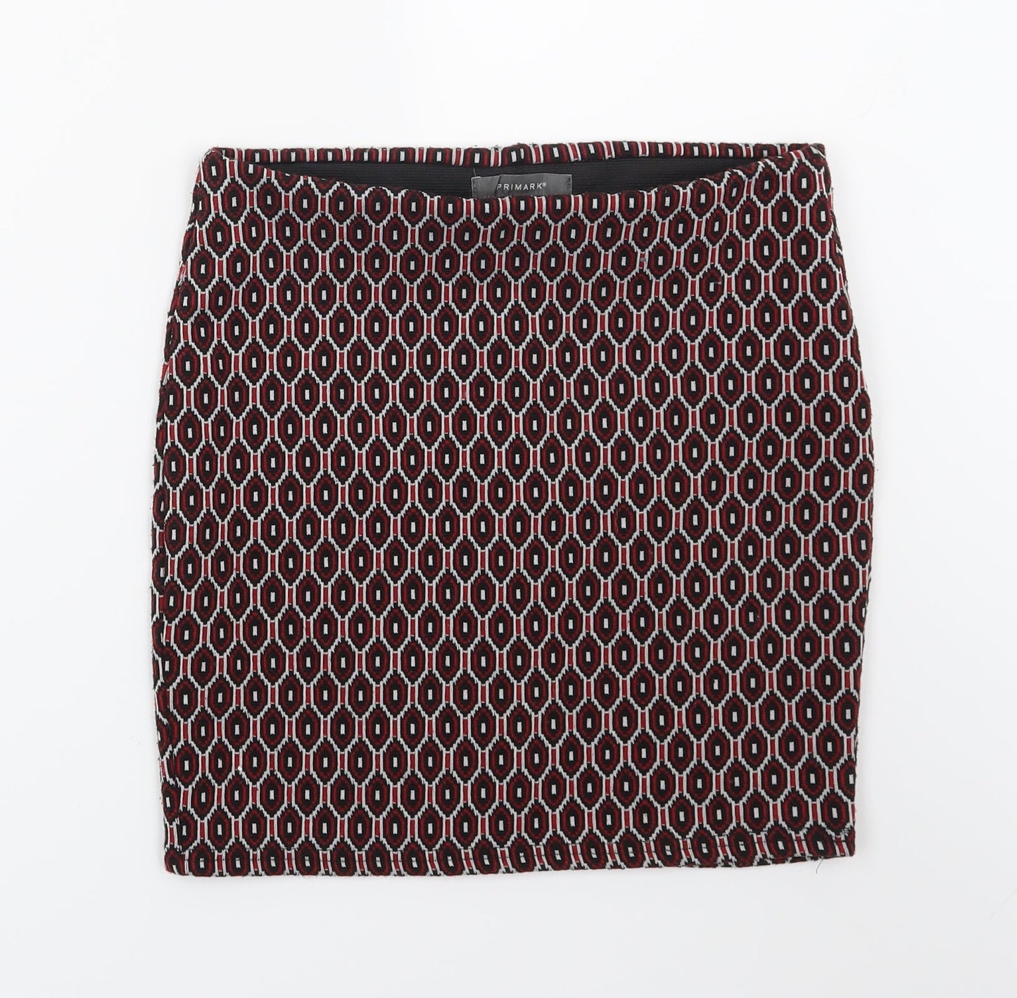 Primark Womens Red Geometric  Bandage Skirt Size 10