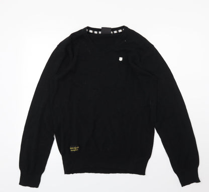 Newcastle United Mens Black  Knit Pullover Jumper Size L
