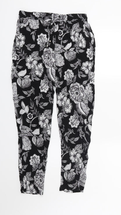 Womens UK Size 8 Papaya Regular Fit Harem Black Trousers