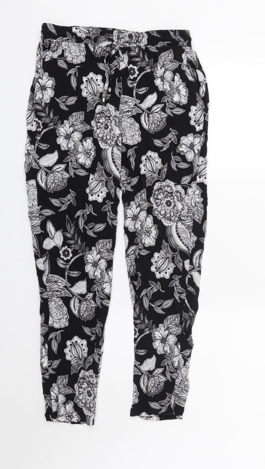 Womens UK Size 8 Papaya Regular Fit Harem Black Trousers