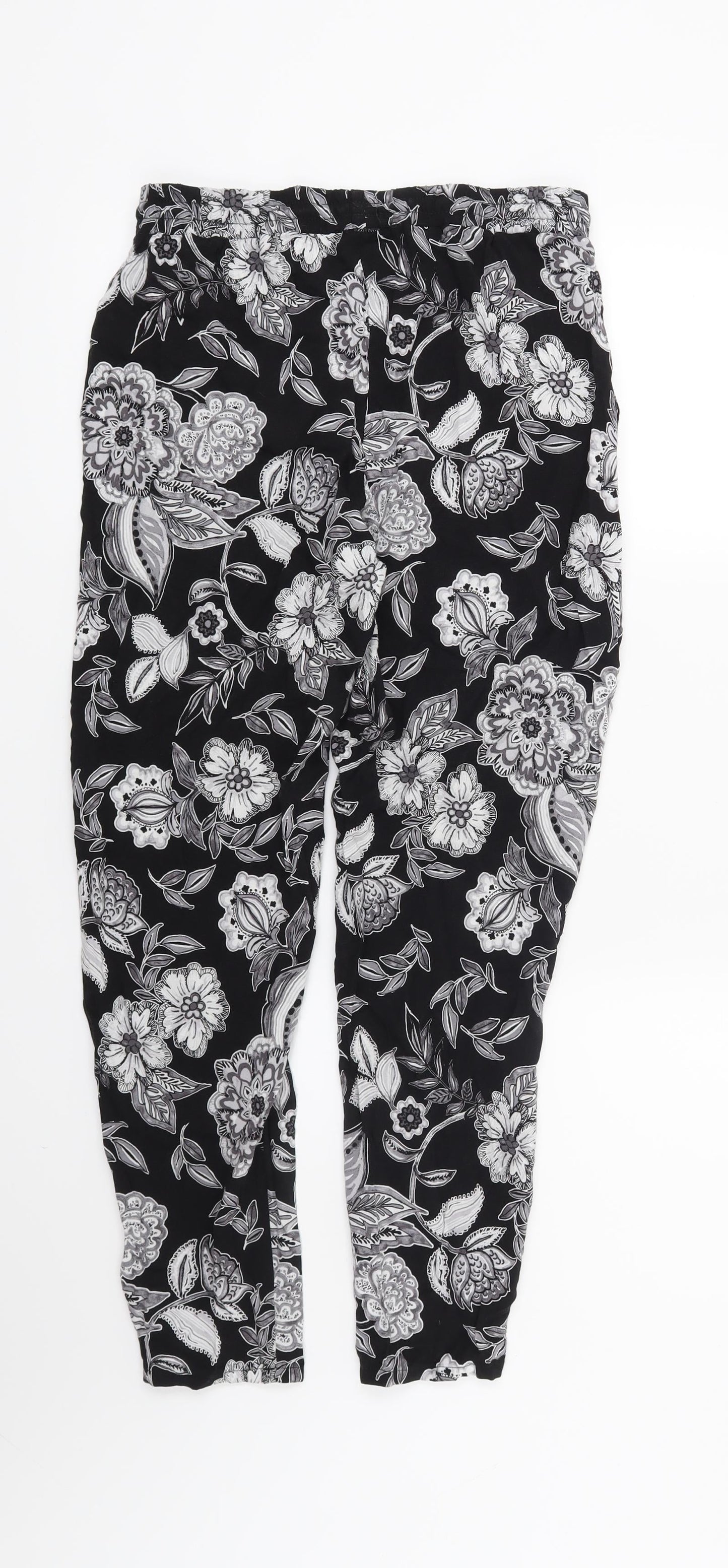 Womens UK Size 8 Papaya Regular Fit Harem Black Trousers