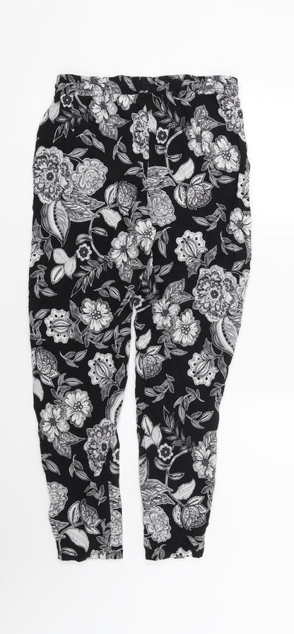 Womens UK Size 8 Papaya Regular Fit Harem Black Trousers