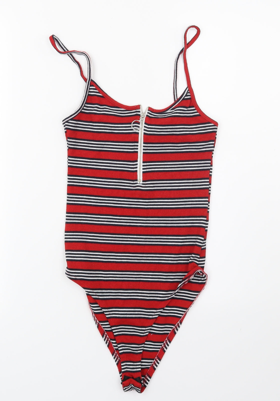 Primark Womens Red Striped Jersey Basic Tank Size 8