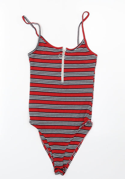 Primark Womens Red Striped Jersey Basic Tank Size 8