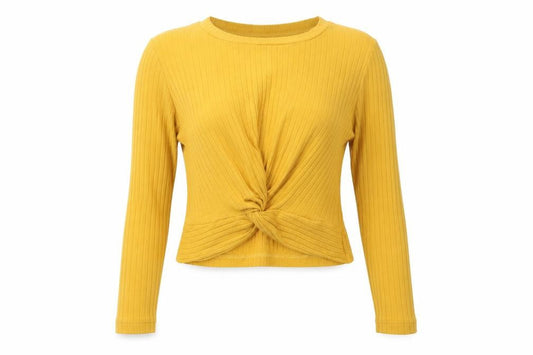 SheIn Womens Yellow  Knit Pullover Jumper Size XS