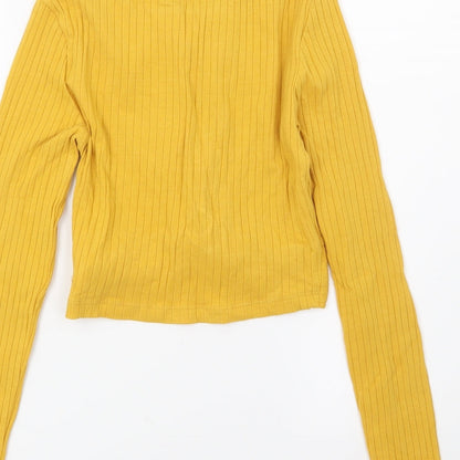SheIn Womens Yellow  Knit Pullover Jumper Size XS