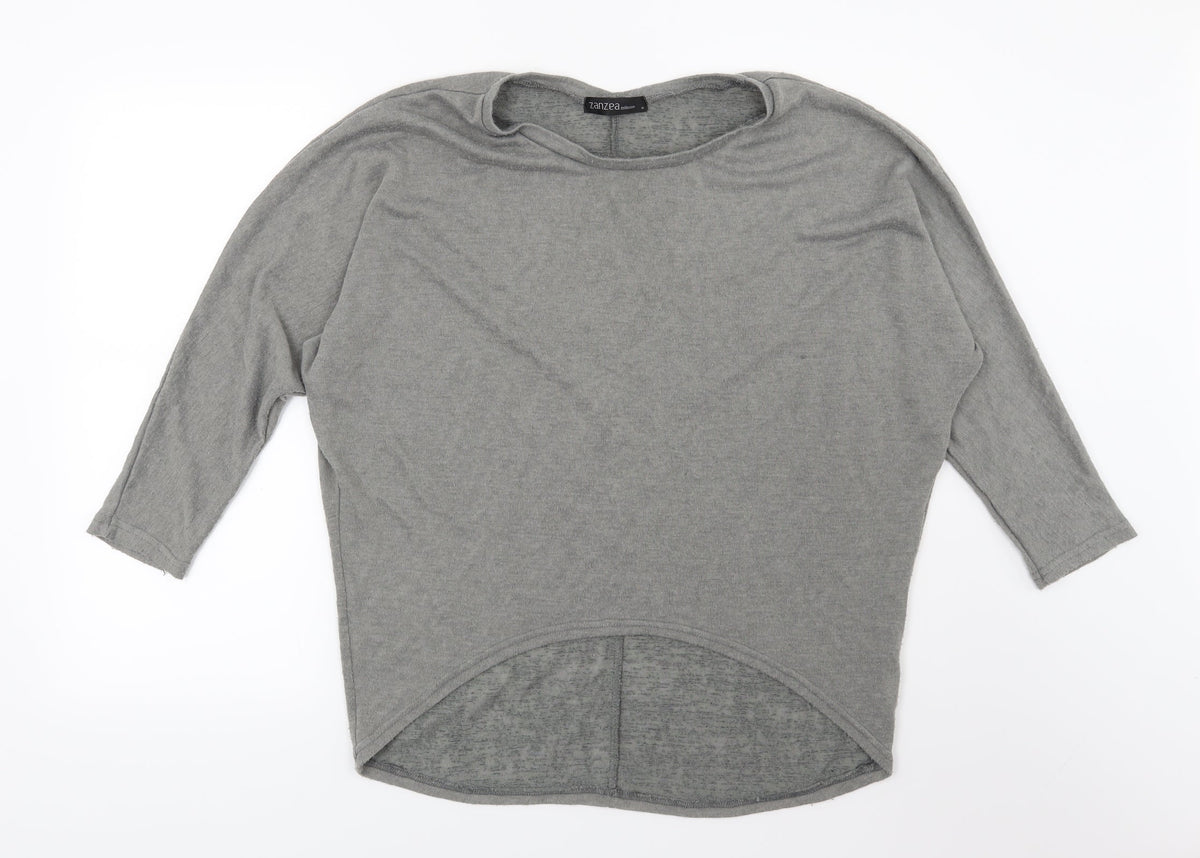 Zanzea Womens Grey  Knit Pullover Jumper Size S