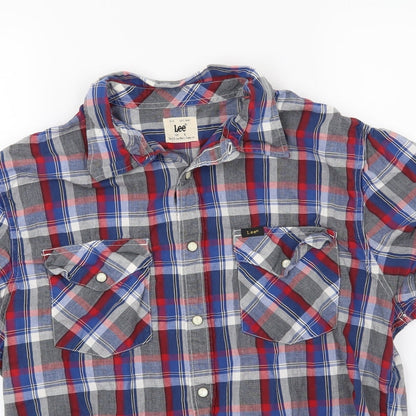 Mens UK Size L Lee Multicoloured  Button-Up Short Sleeve Casual Shirt