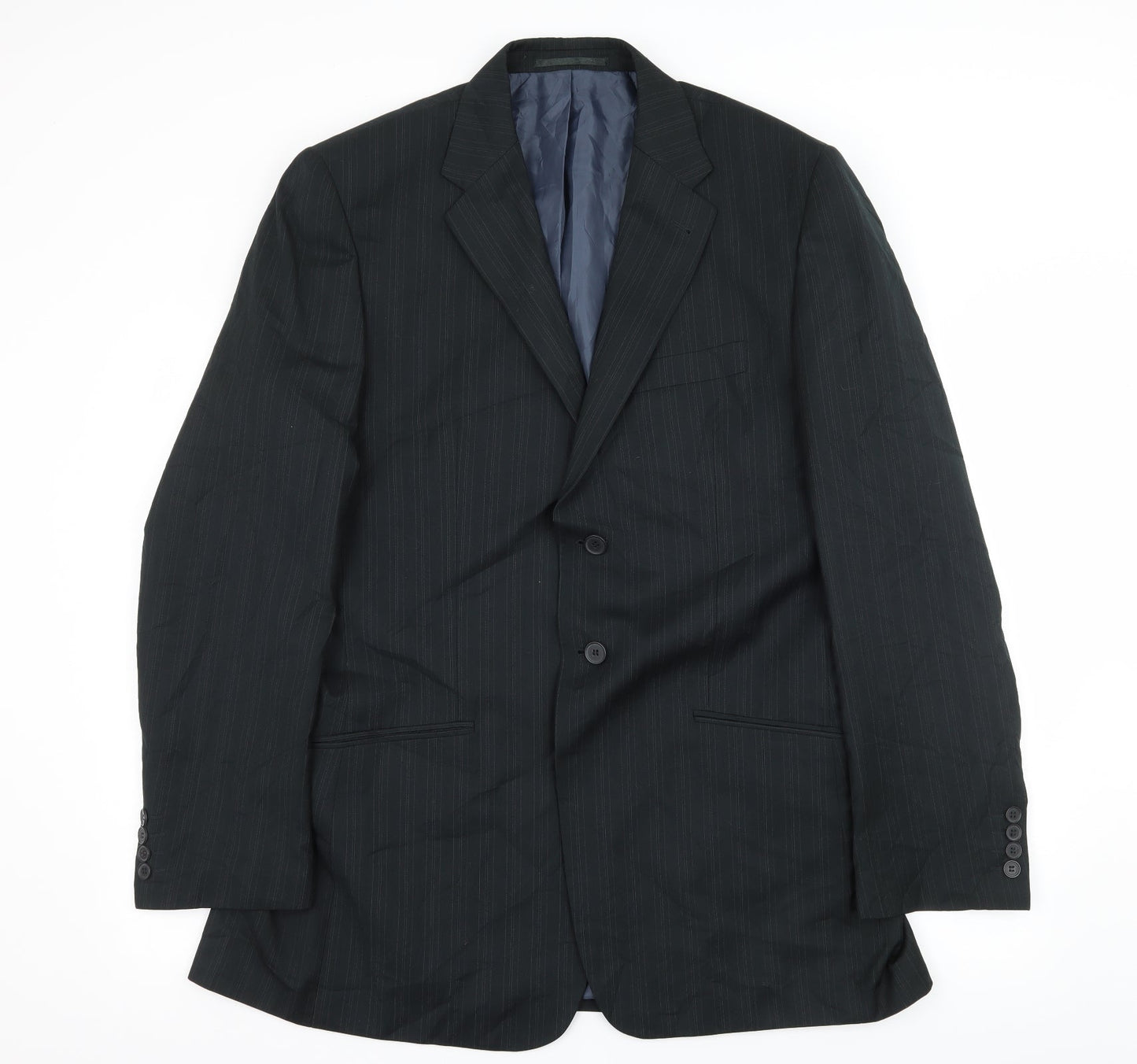 George Mens Black Striped  Jacket Suit Jacket Size L