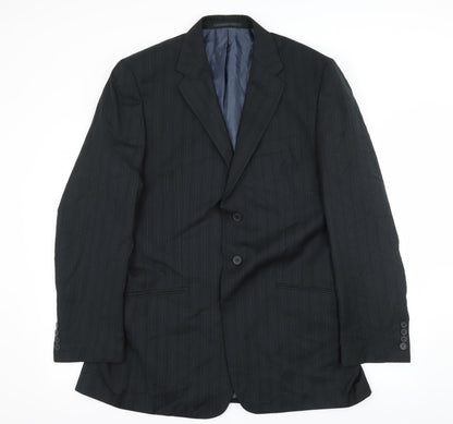George Mens Black Striped  Jacket Suit Jacket Size L