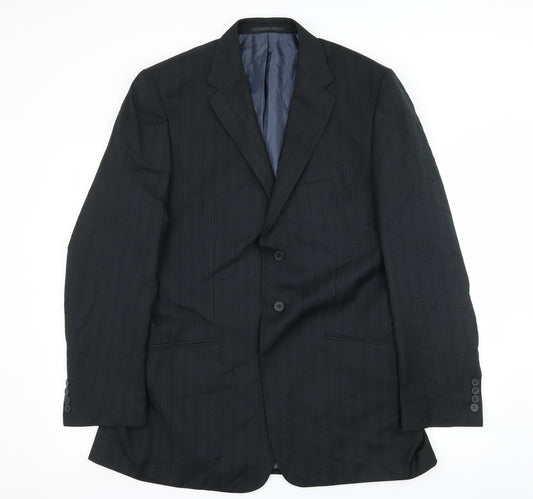 George Mens Black Striped  Jacket Suit Jacket Size L