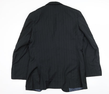 George Mens Black Striped  Jacket Suit Jacket Size L