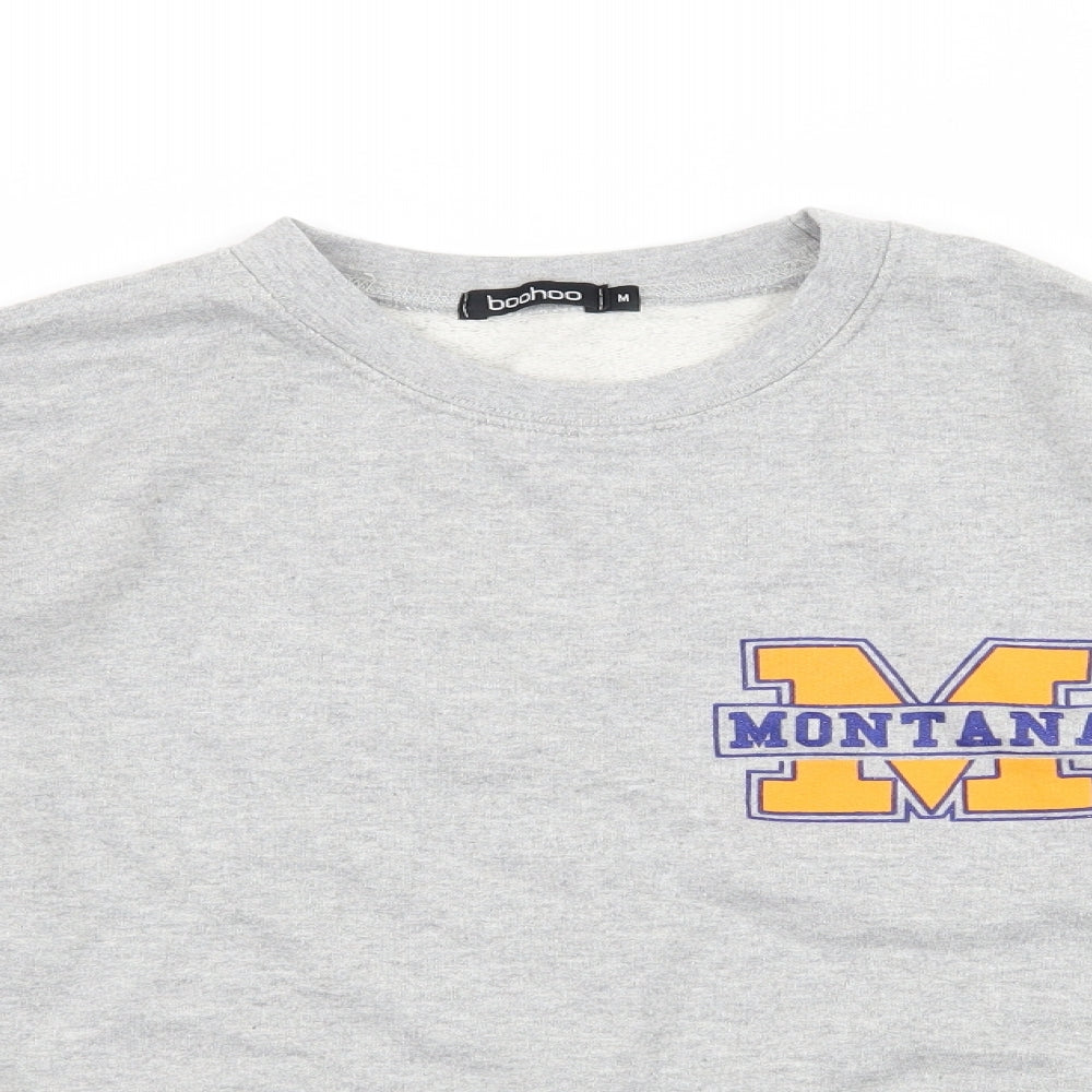 Boohoo Womens Grey  Jersey Pullover Sweatshirt Size M  - Montana