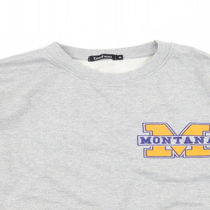 Boohoo Womens Grey  Jersey Pullover Sweatshirt Size M  - Montana