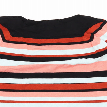 F&F Womens Black Striped Knit Pullover Jumper Size 14